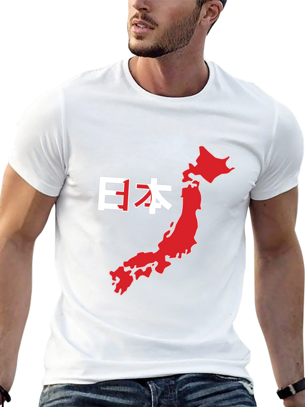 Japan Map Graphic Tee - Black Cotton T-Shirt