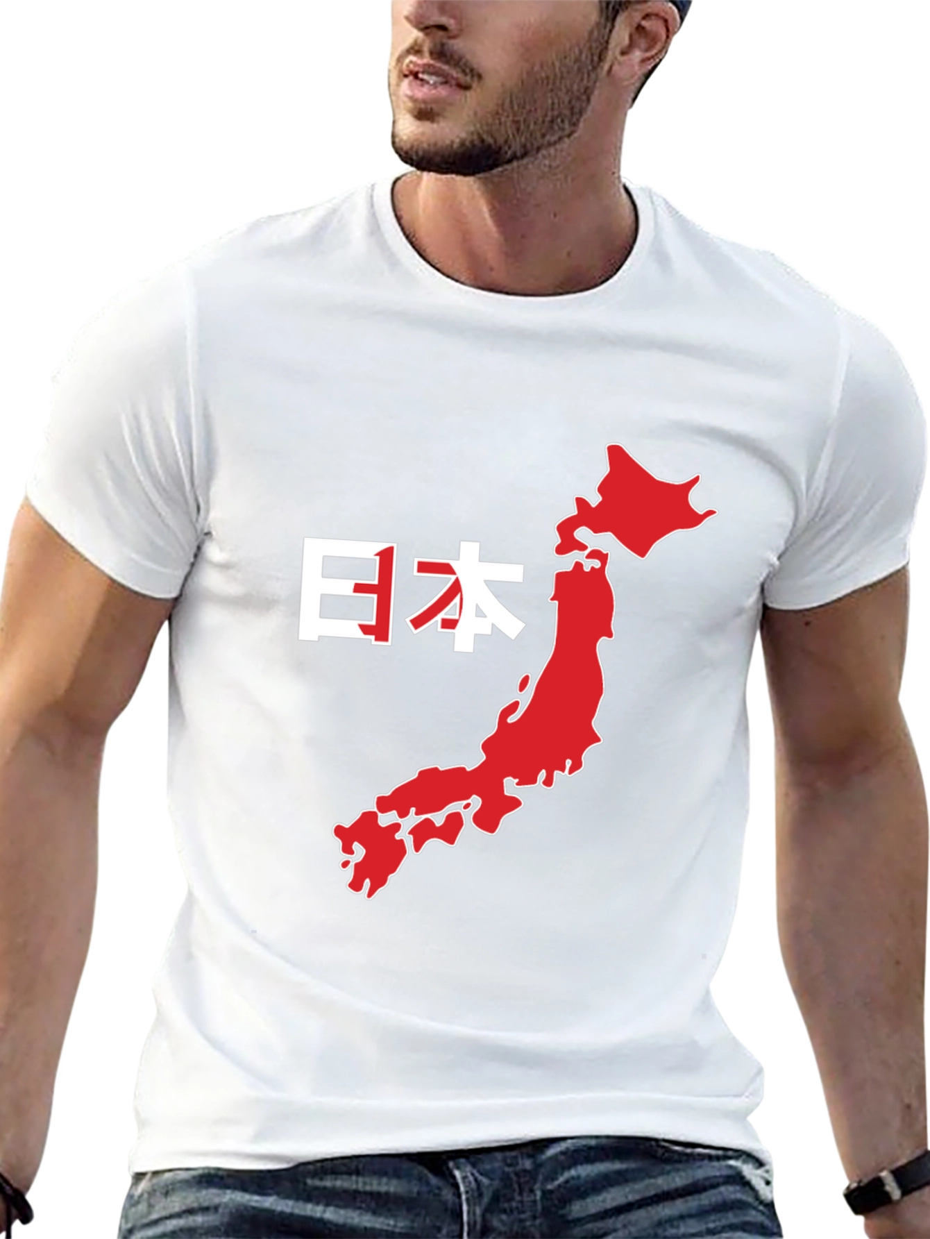 Japan Map Graphic Tee - Black Cotton T-Shirt