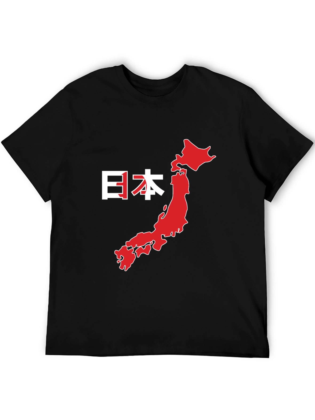 Japan Map Graphic Tee - Black Cotton T-Shirt