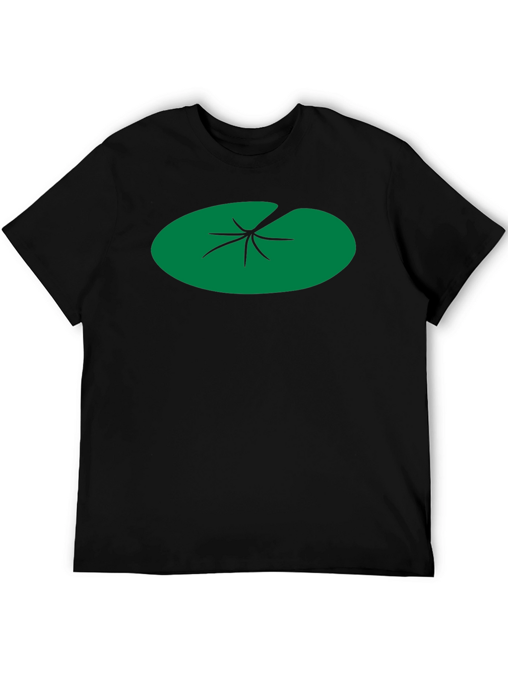 Lily Pad Graphic Tee - Black Cotton T-Shirt