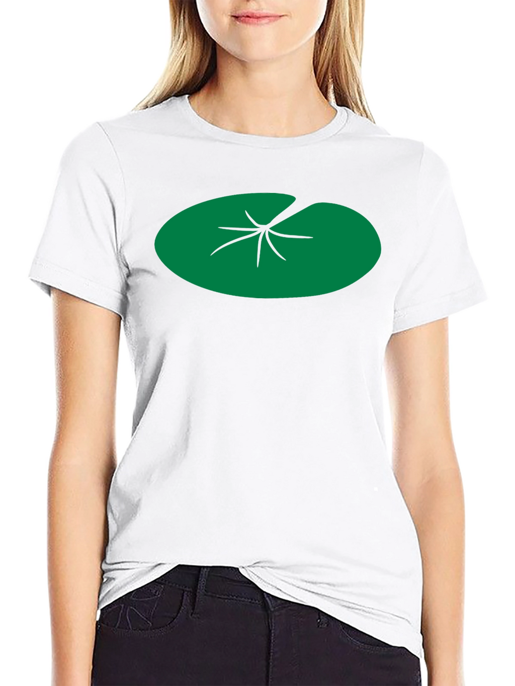 Lily Pad Graphic Tee - Black Cotton T-Shirt