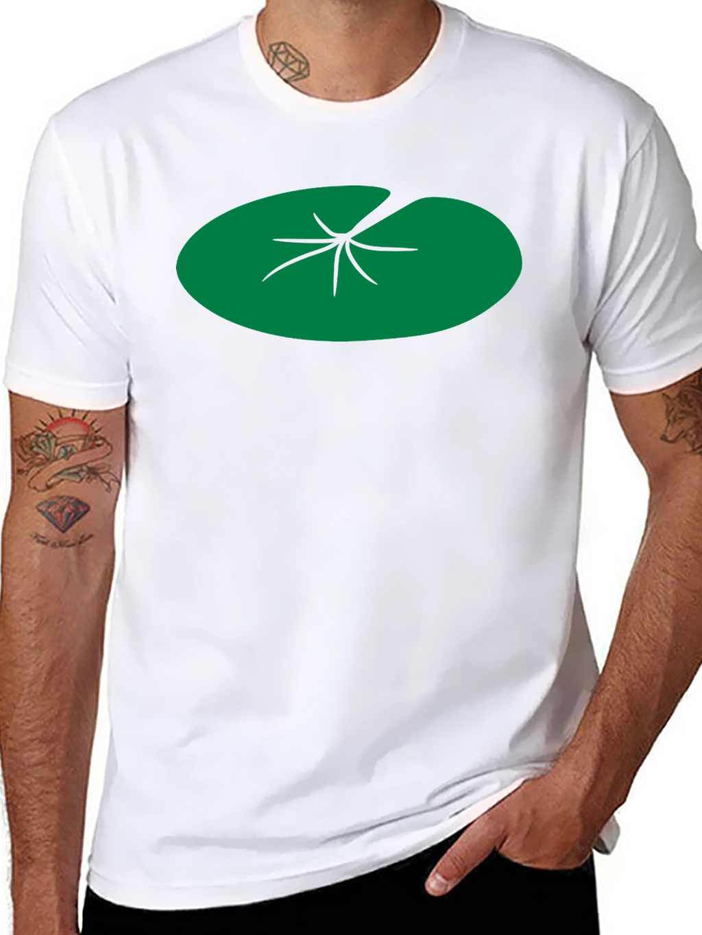 Lily Pad Graphic Tee - Black Cotton T-Shirt