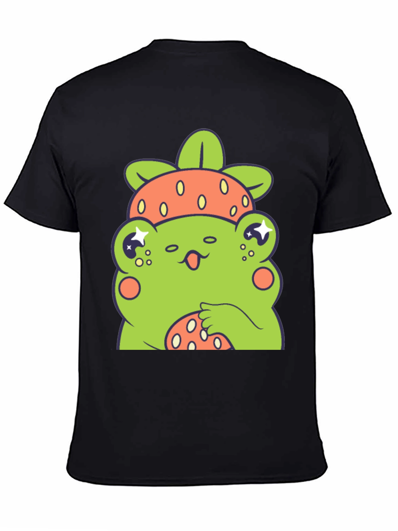 Frog Strawberry T-Shirt - Cute Cartoon Graphic Tee