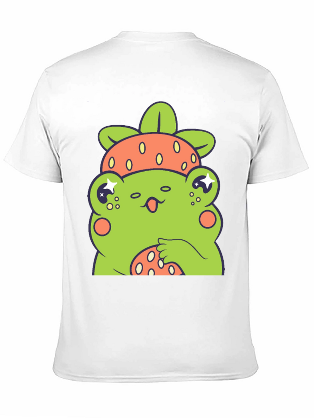 Frog Strawberry T-Shirt - Cute Cartoon Graphic Tee