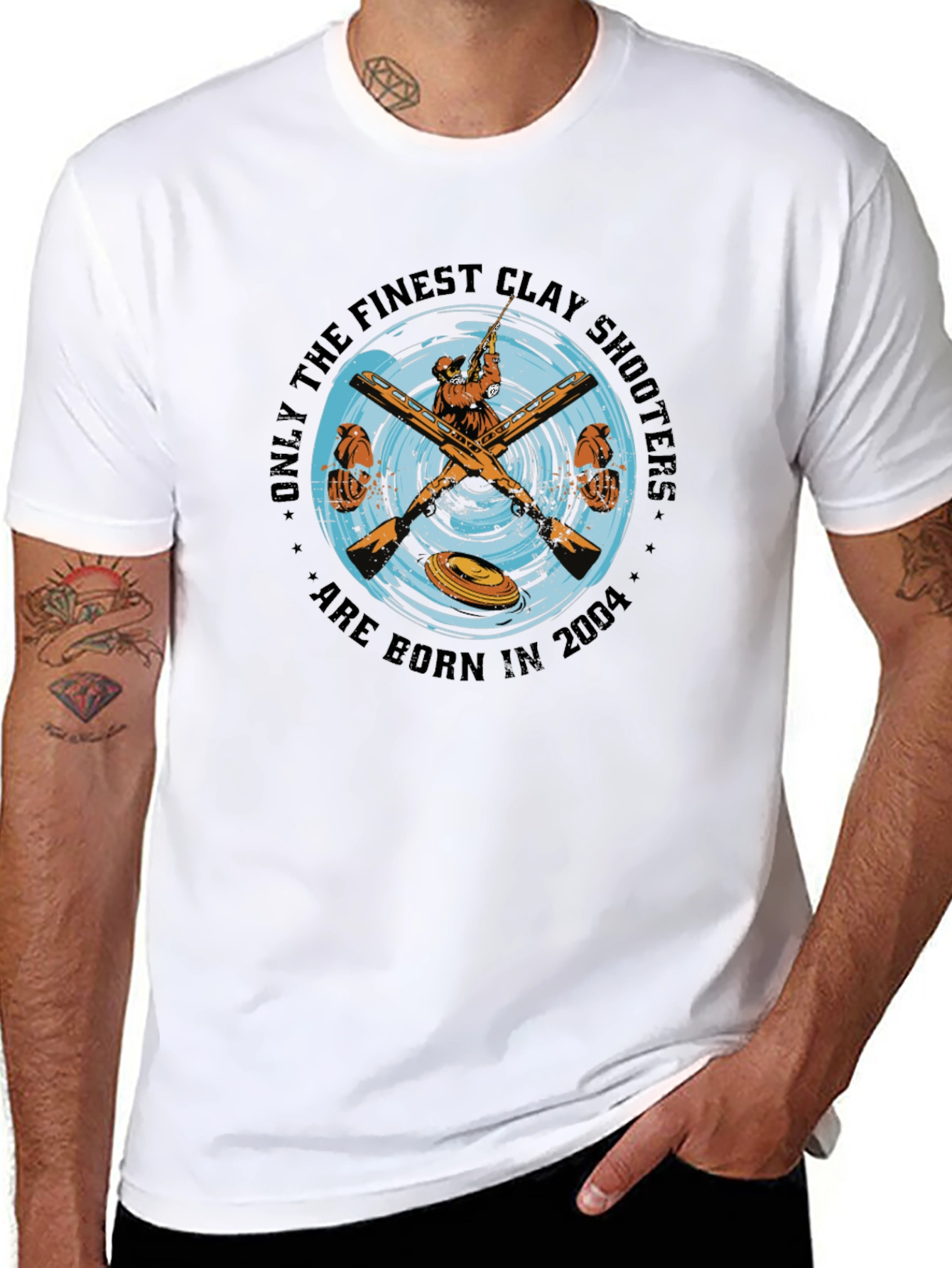 Finest Clay Shooters 2004 T-Shirt - Black Cotton Tee