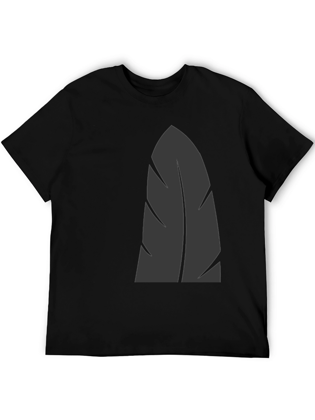 Mens Black Graphic Tee - Stylish Leaf Design