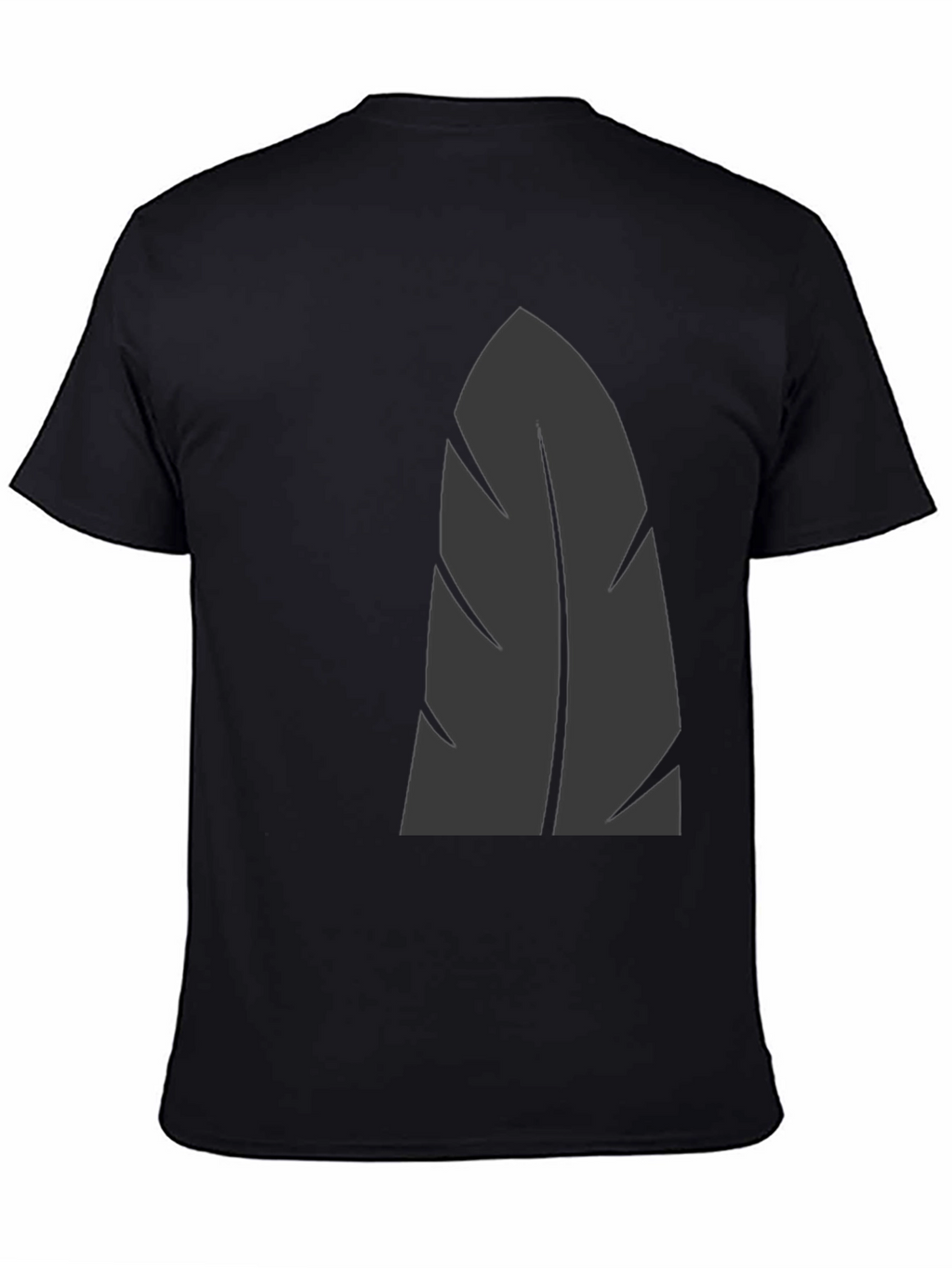 Mens Black Graphic Tee - Stylish Leaf Design