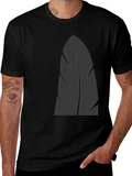 Mens Black Graphic Tee - Stylish Leaf Design