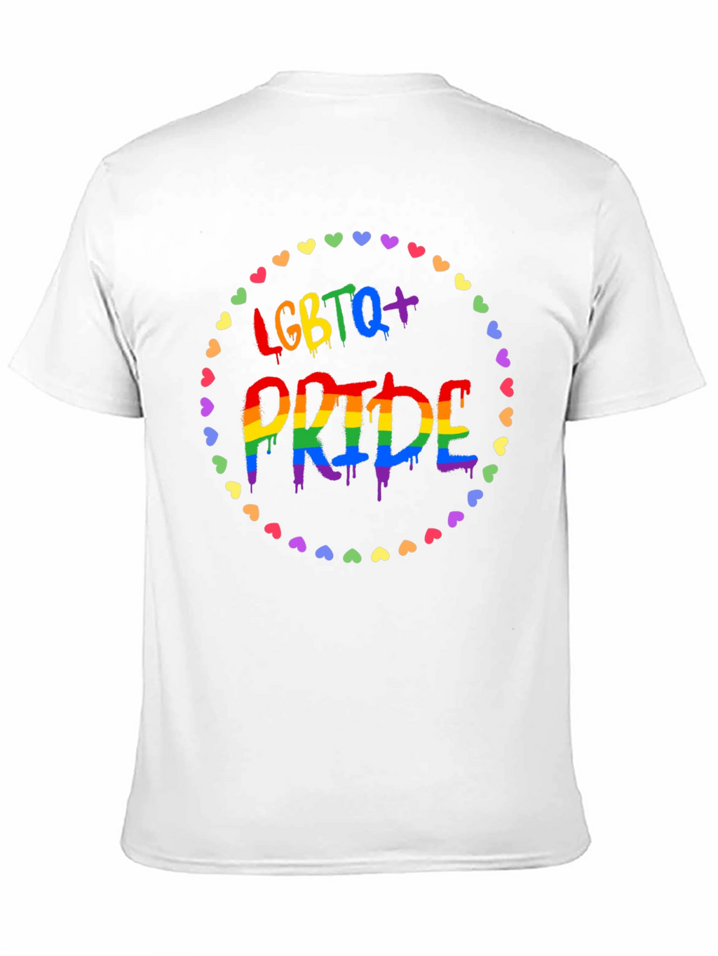 LGBTQ+ Pride T-Shirt - Rainbow Heart Design