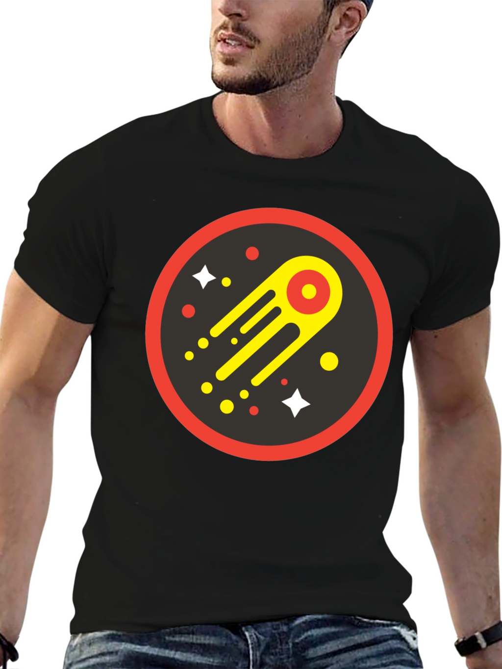 Cosmic Comet Graphic Tee - Black