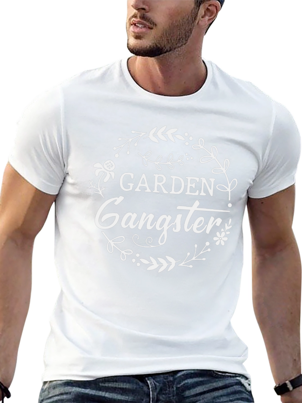 Garden Gangster Graphic Tee - Black Cotton T-Shirt