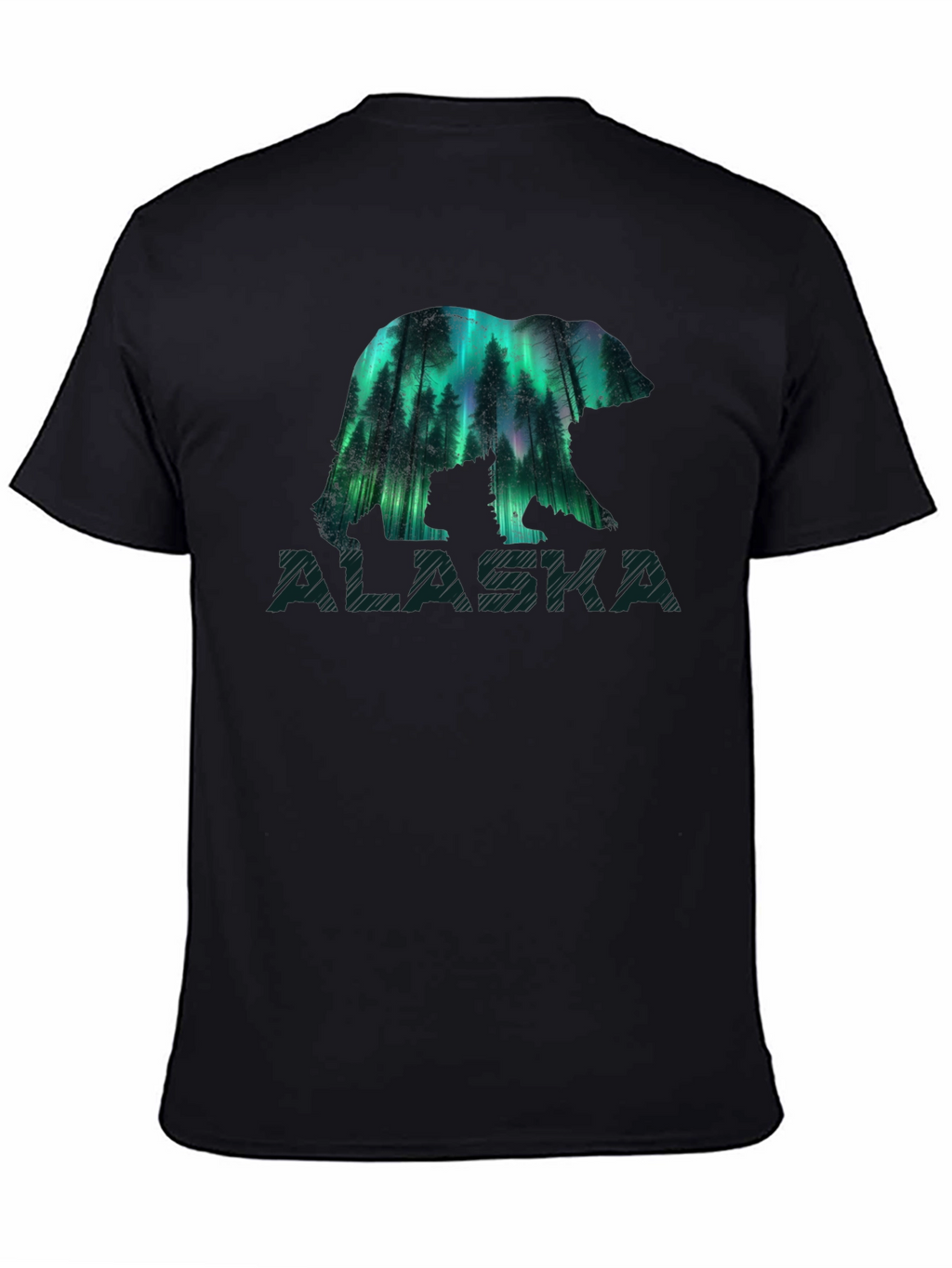 Alaska Bear Aurora Borealis Graphic T-Shirt