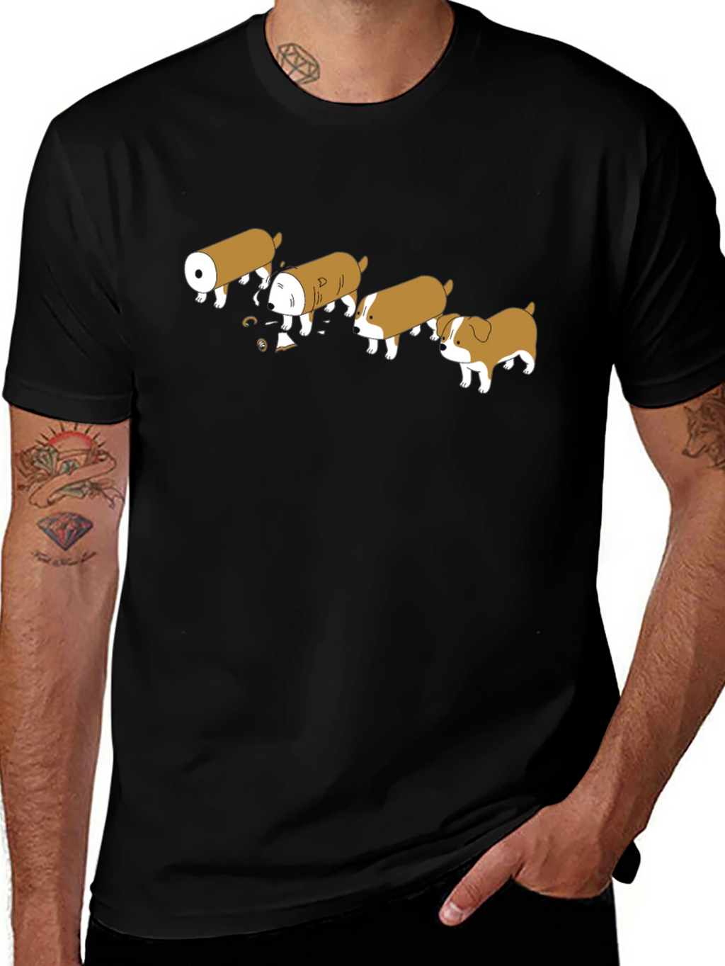 Funny Dog Evolution Black T-Shirt