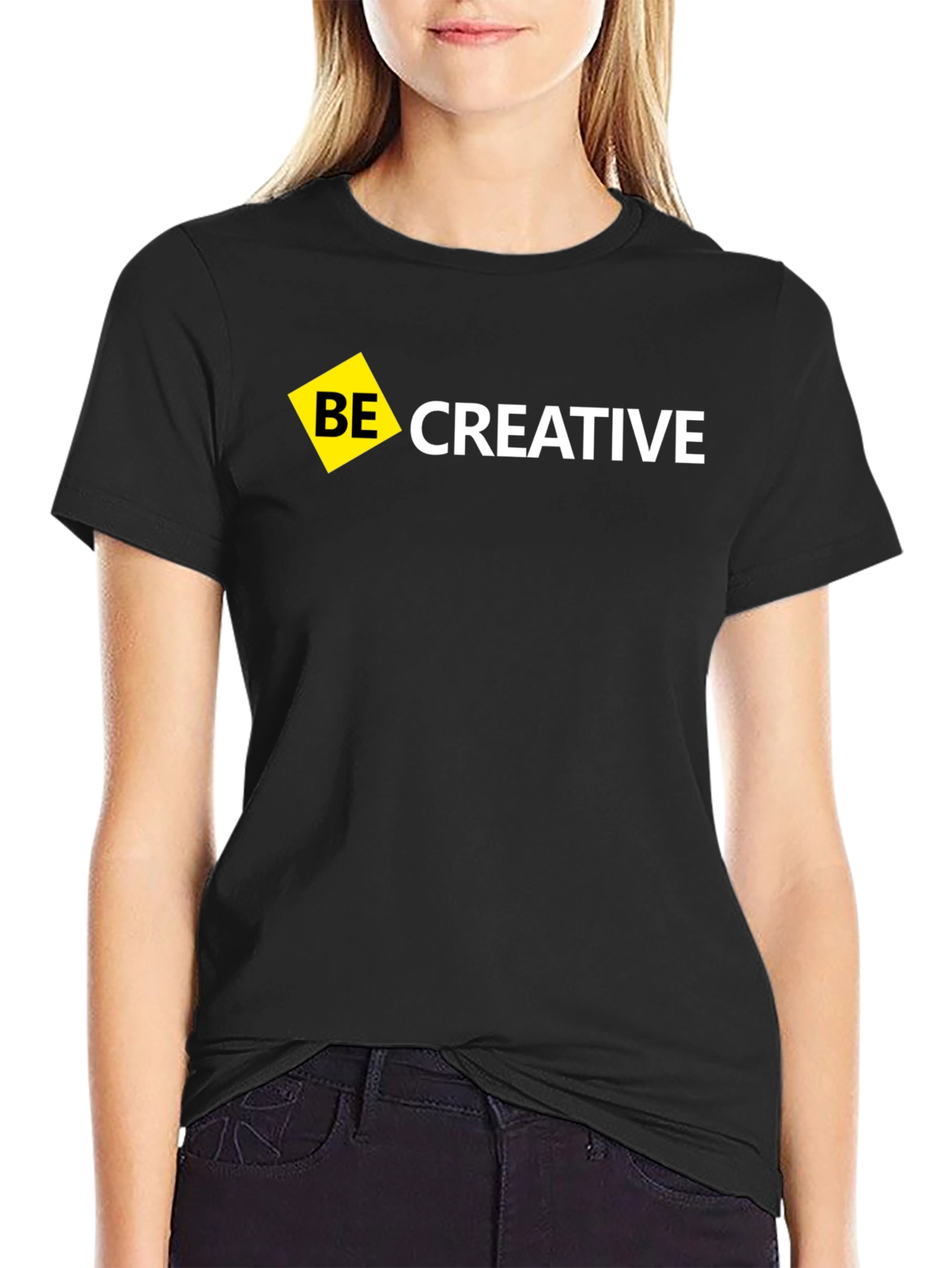Be Creative Black T-Shirt - Modern Design