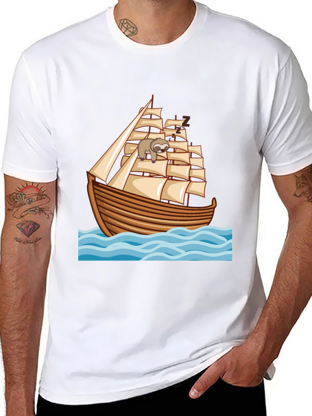 Sloth Sailing Ship T-Shirt