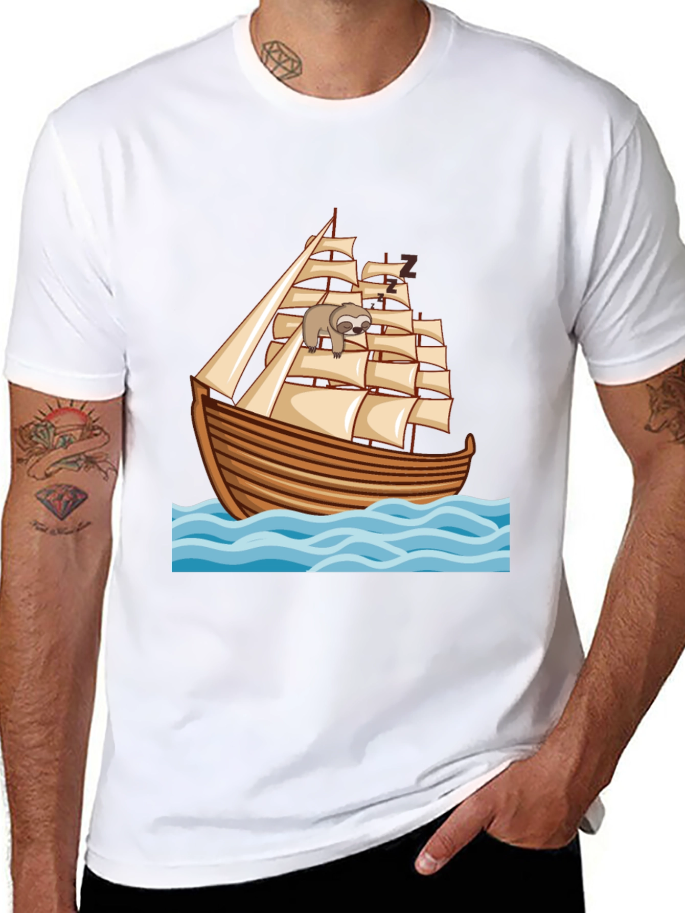 Sloth Sailing Ship T-Shirt