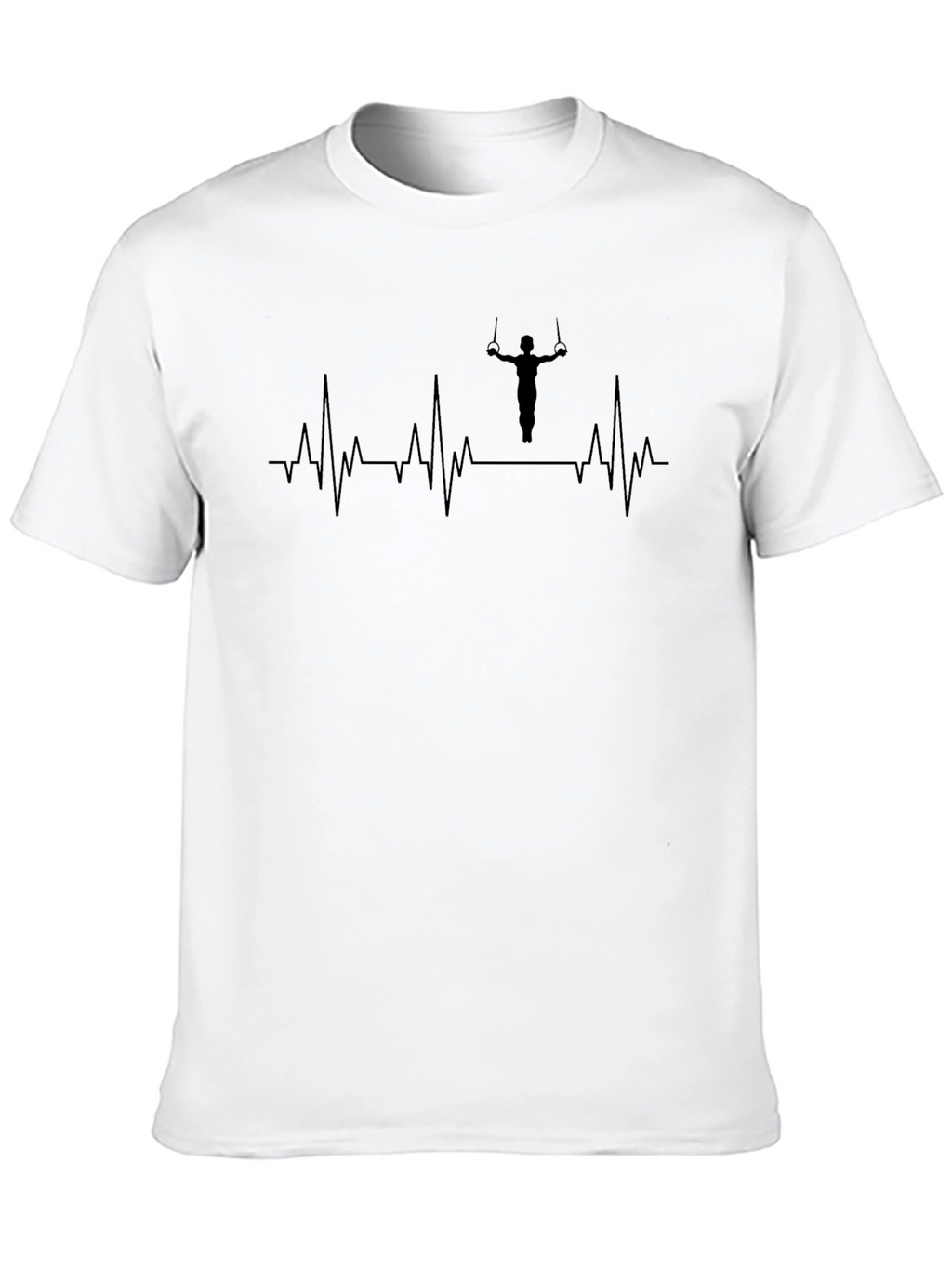 Gymnastics Heartbeat T-Shirt -  Mens Black Tee