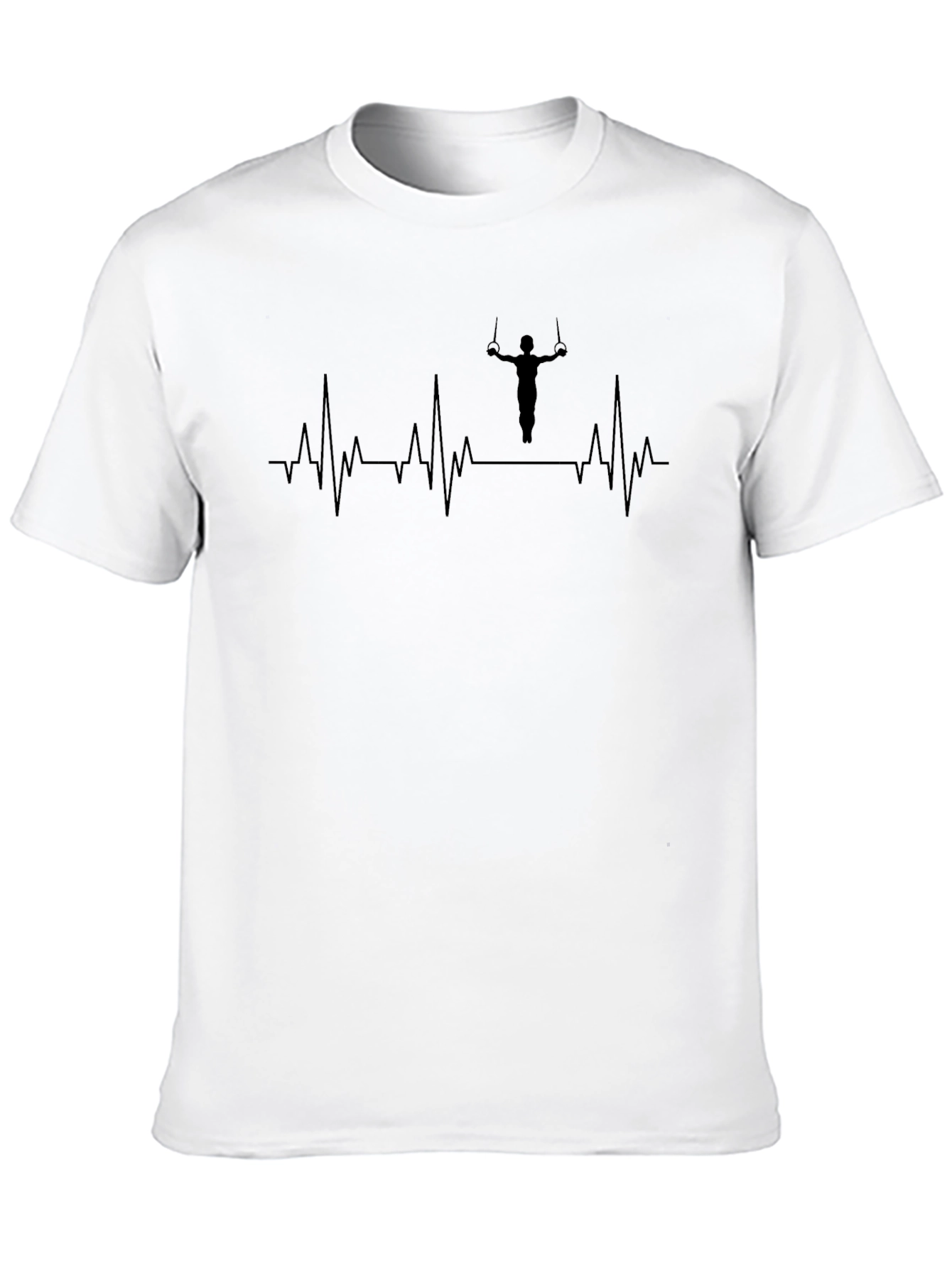 Gymnastics Heartbeat T-Shirt -  Mens Black Tee