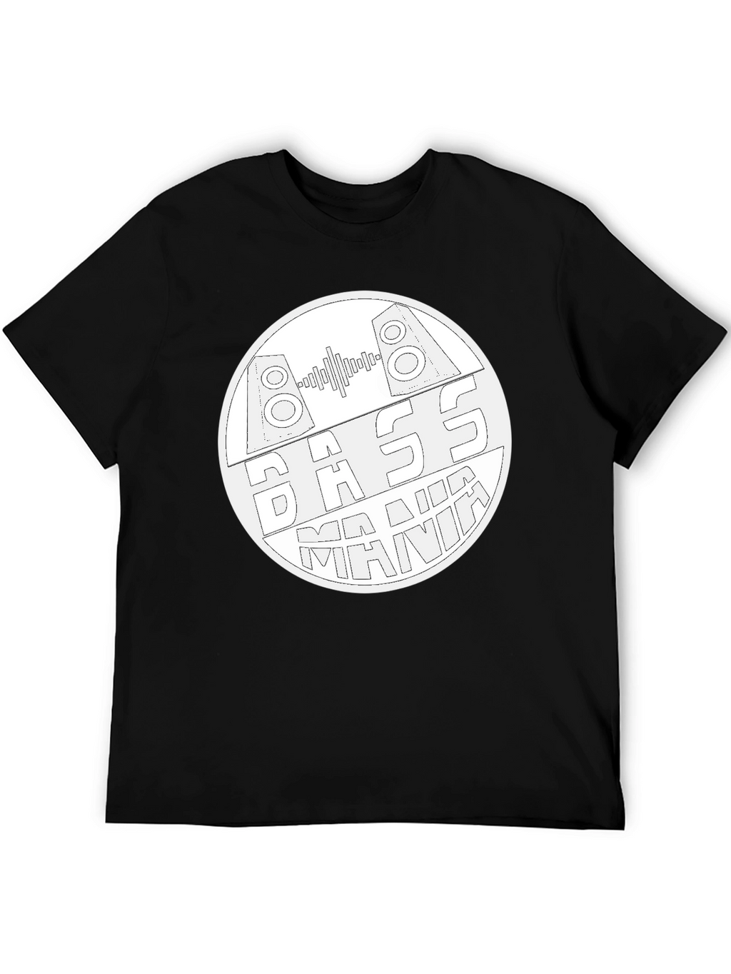 Bass Mania Graphic Tee - Black Cotton Blend