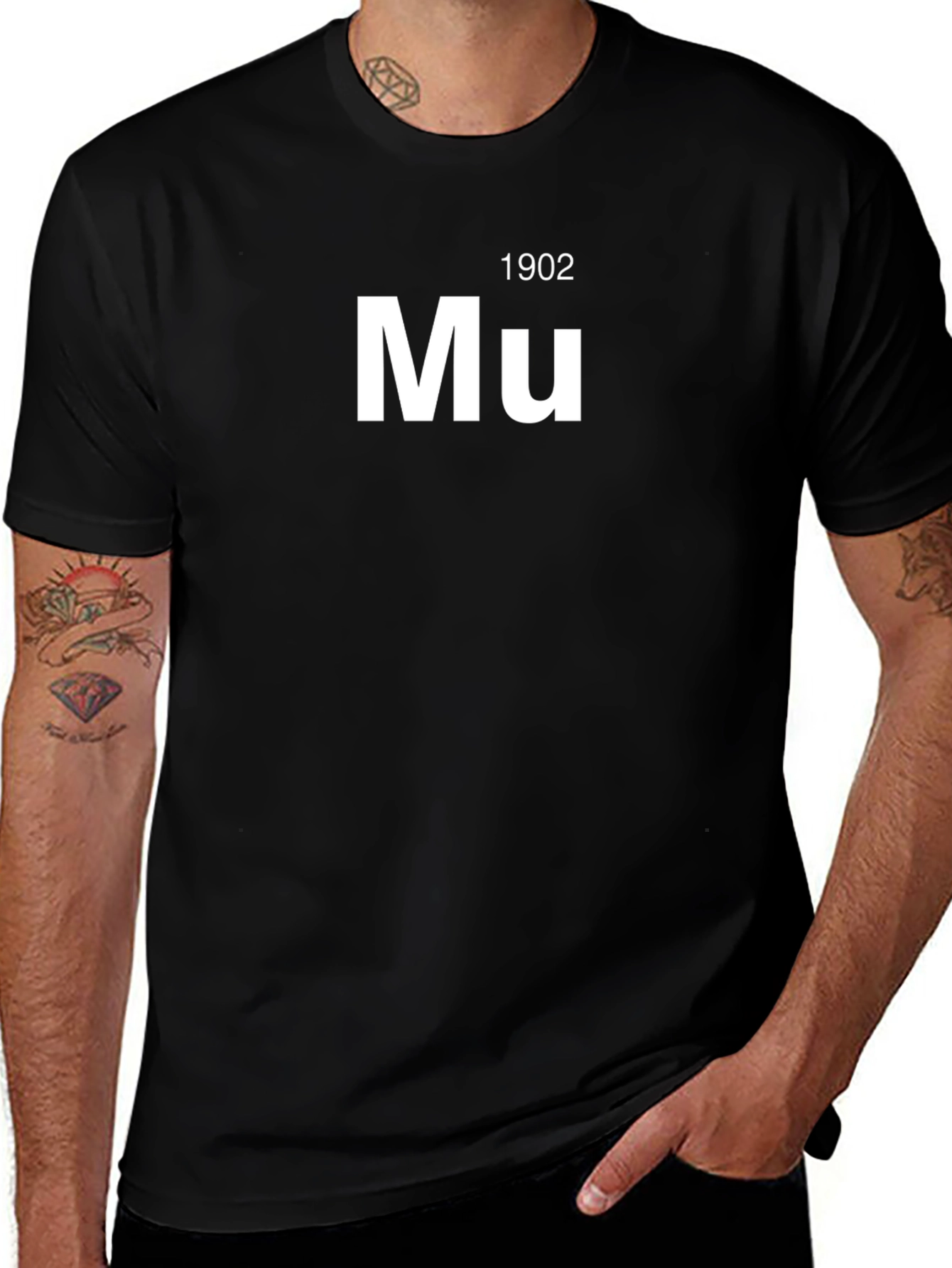 Mu Periodic Table T-Shirt - Black Tee