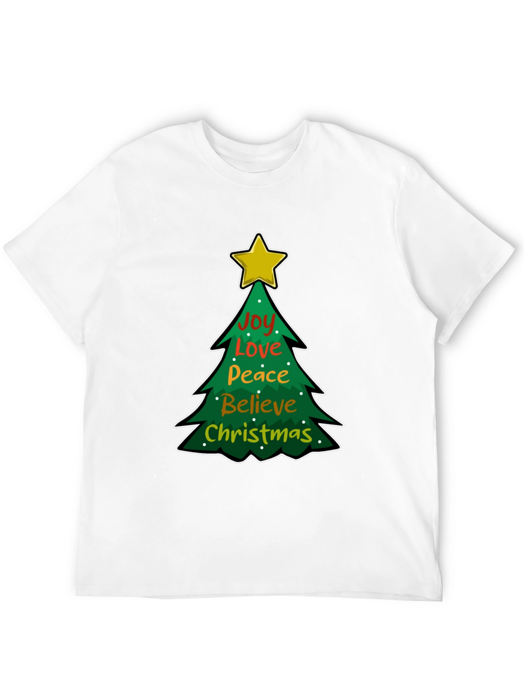 Christmas Tree Joy Love Peace Graphic T-Shirt