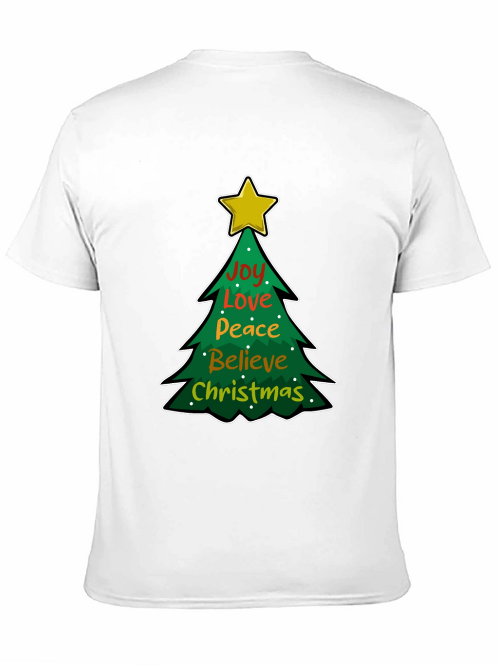 Christmas Tree Joy Love Peace Graphic T-Shirt