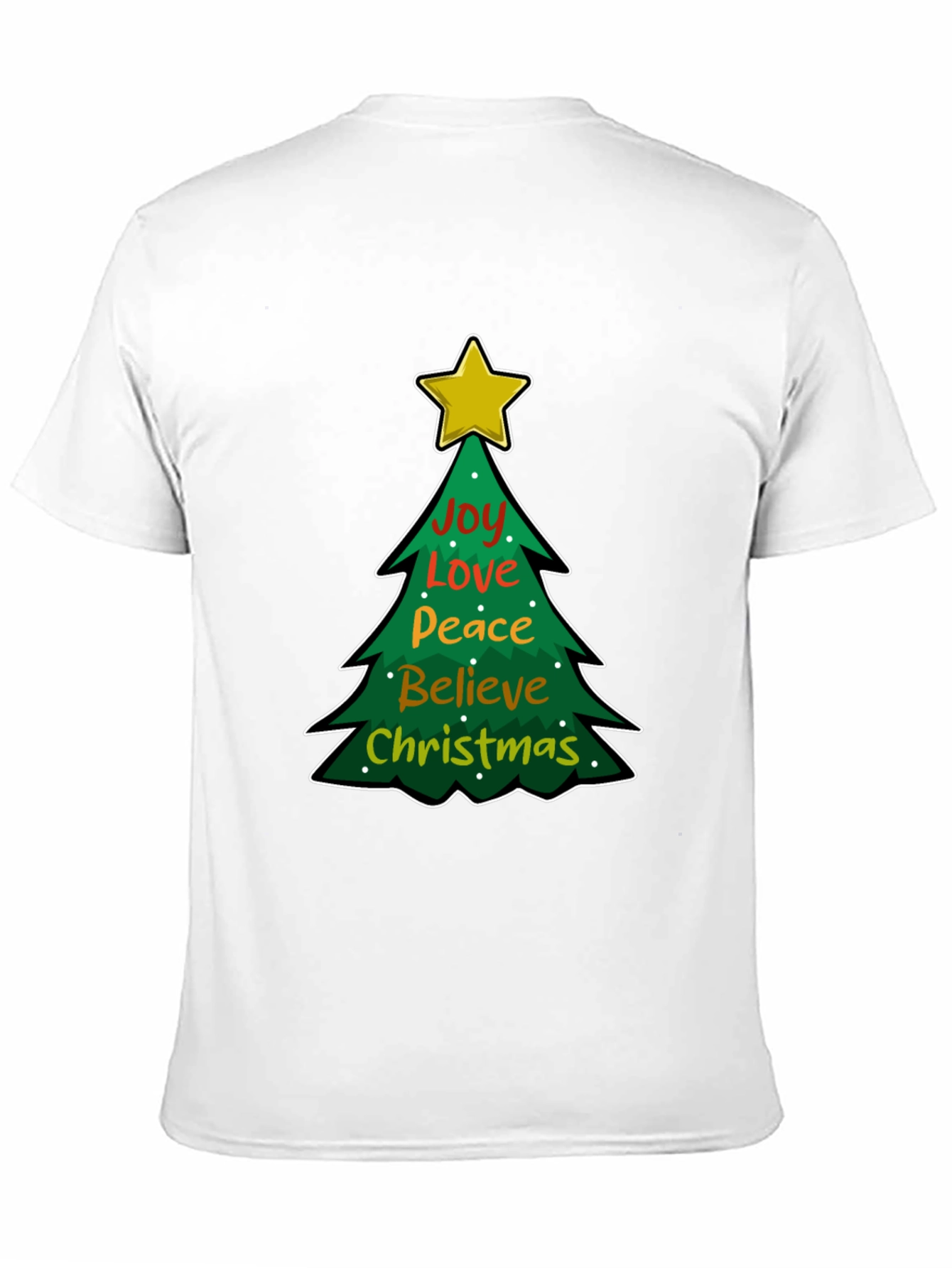 Christmas Tree Joy Love Peace Graphic T-Shirt