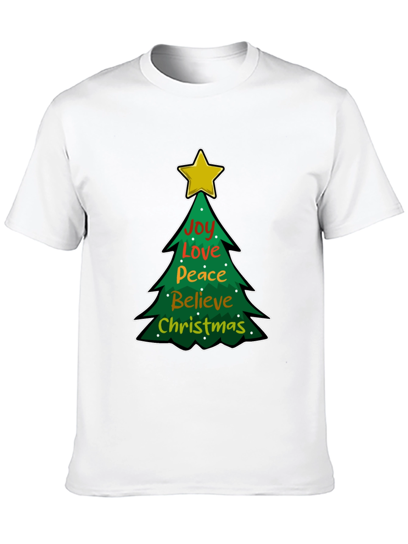 Christmas Tree Joy Love Peace Graphic T-Shirt