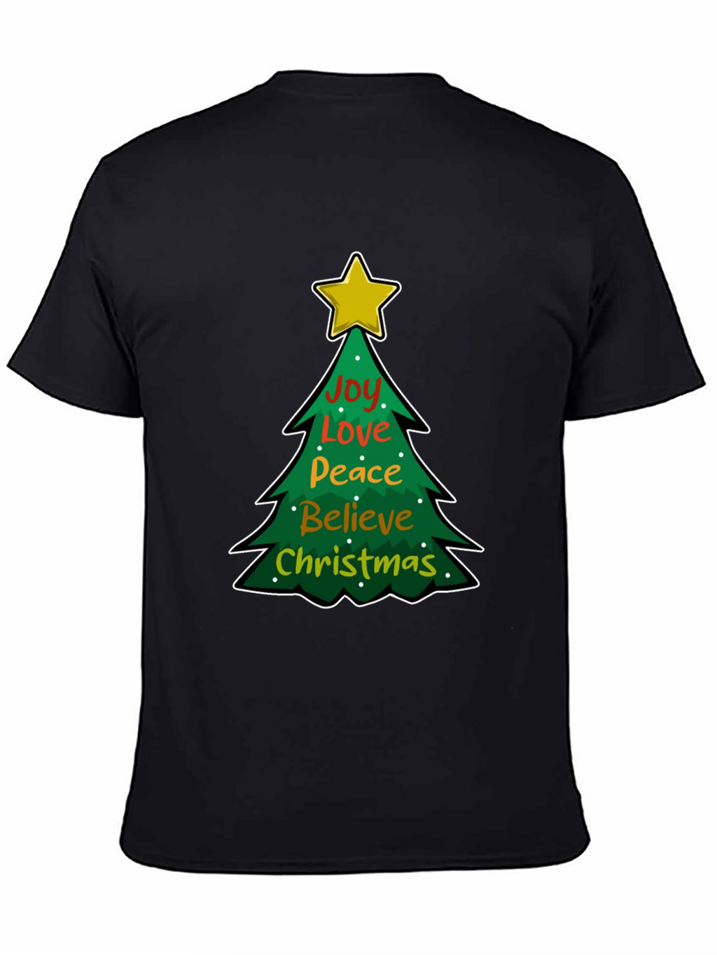 Christmas Tree Joy Love Peace Graphic T-Shirt