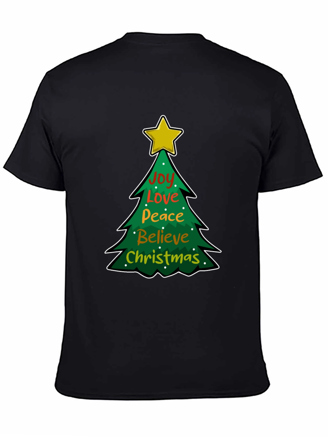 Christmas Tree Joy Love Peace Graphic T-Shirt