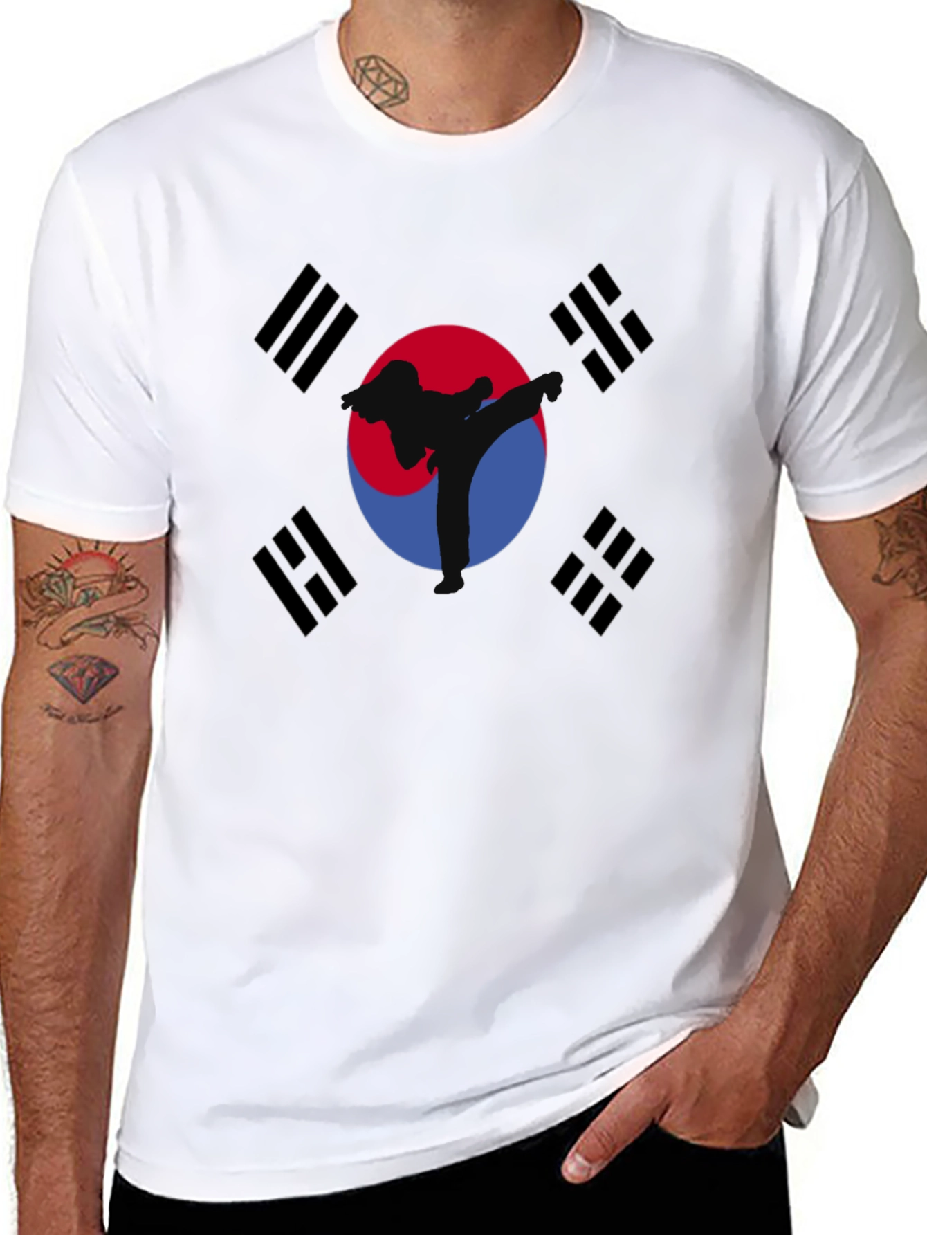 Korean Flag Taekwondo Graphic T-Shirt
