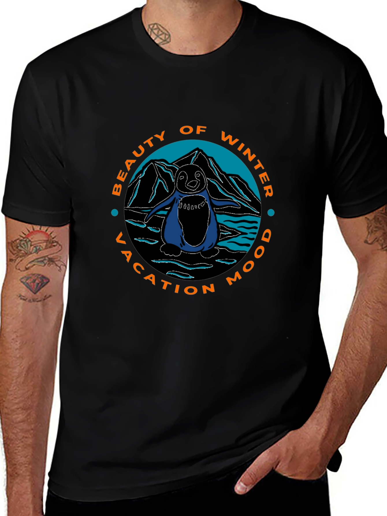 Winter Vacation Penguin Graphic Tee