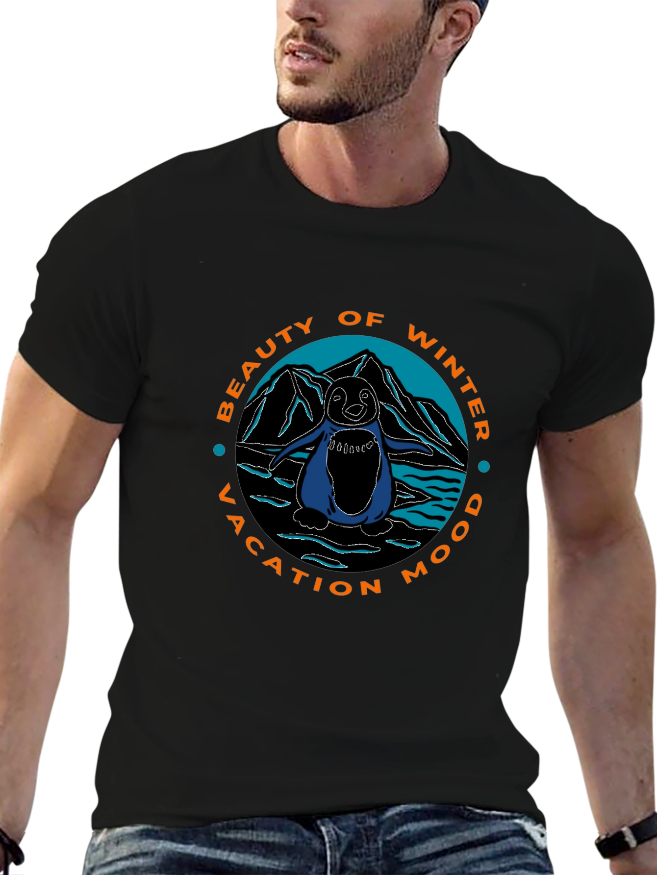 Winter Vacation Penguin Graphic Tee