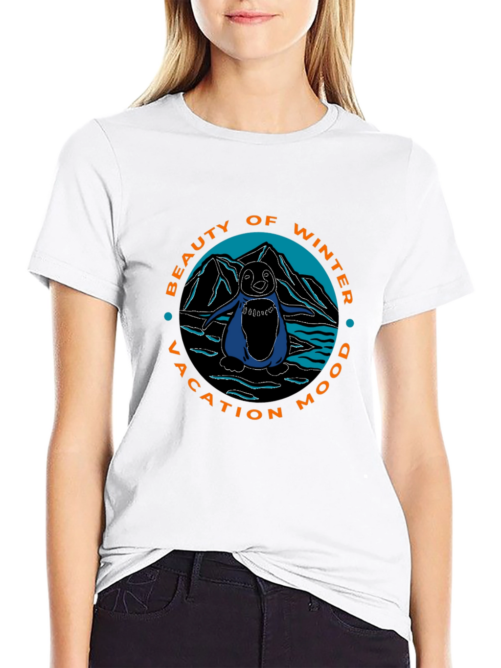 Winter Vacation Penguin Graphic Tee