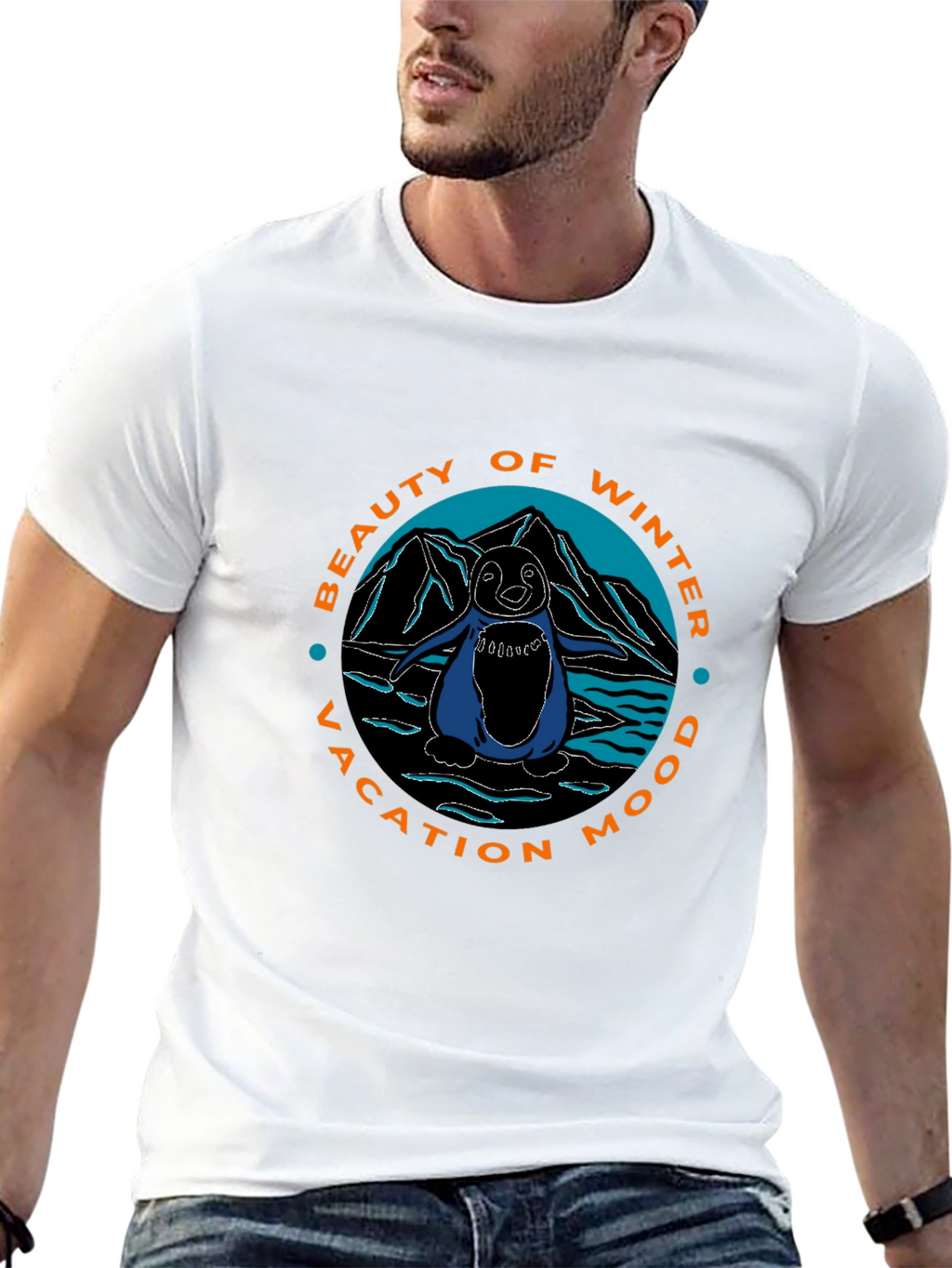 Winter Vacation Penguin Graphic Tee