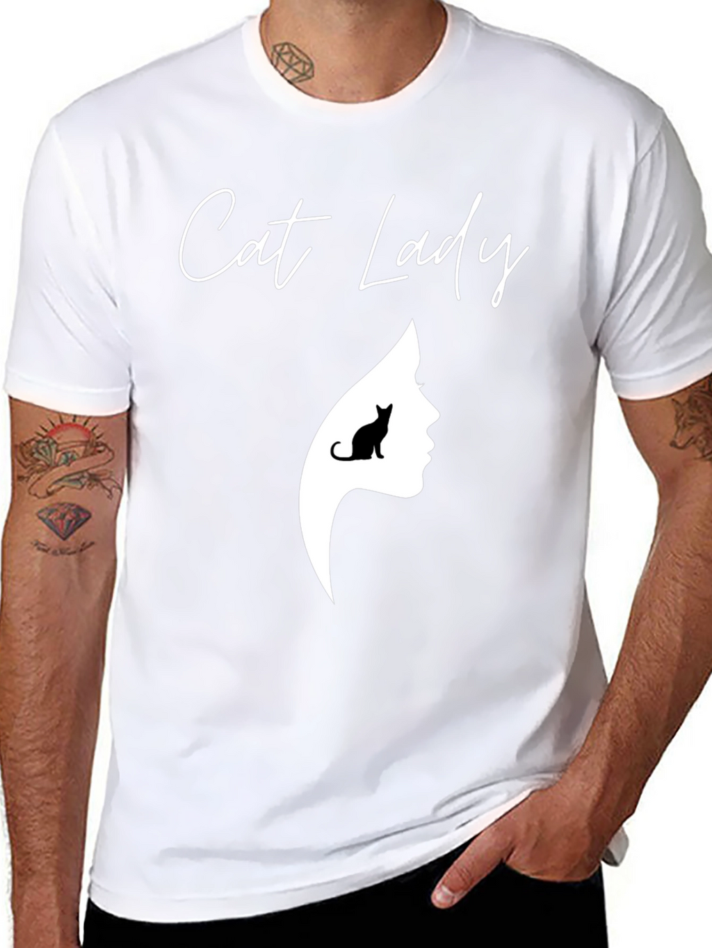 Cat Lady Graphic Tee - Unisex Black T-Shirt