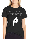 Cat Lady Graphic Tee - Unisex Black T-Shirt