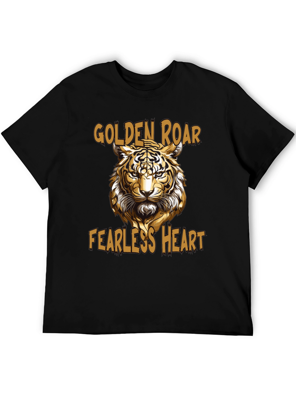 Golden Roar Tiger Graphic Tee - Fearless Heart