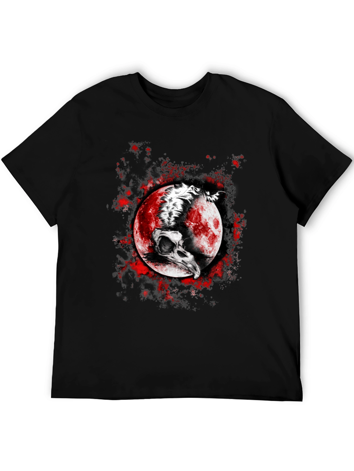 Skull Moon Graphic T-Shirt - Edgy Black Tee
