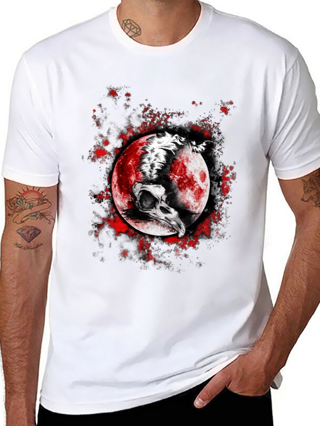 Skull Moon Graphic T-Shirt - Edgy Black Tee