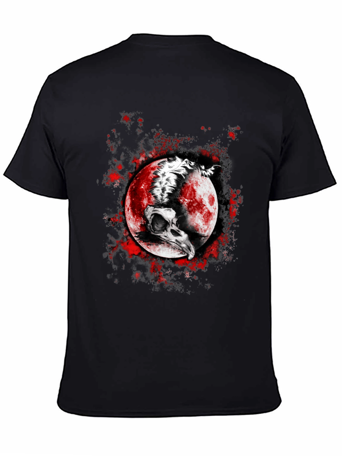 Skull Moon Graphic T-Shirt - Edgy Black Tee