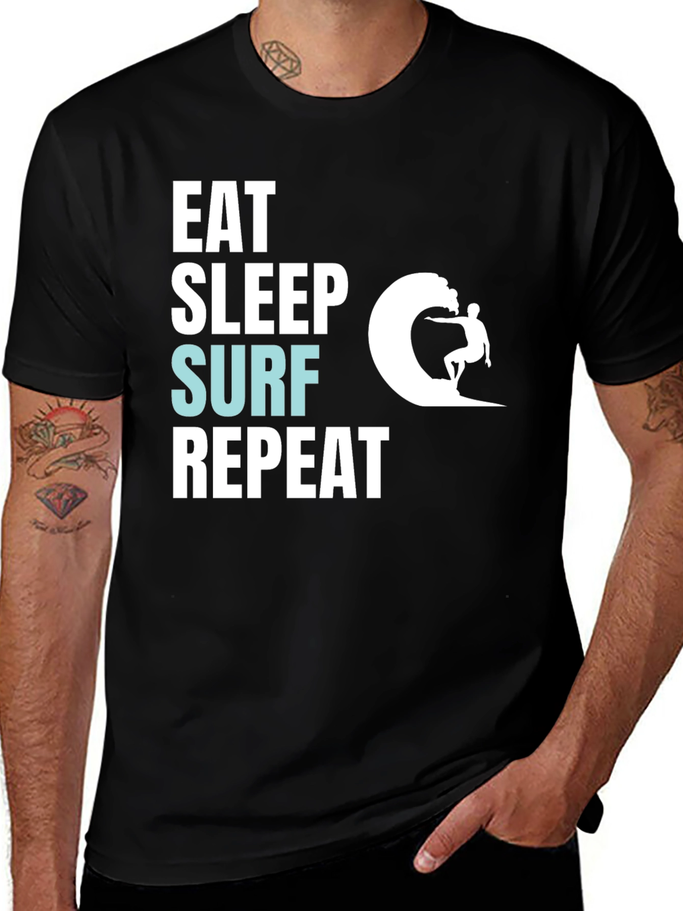 Eat Sleep Surf Repeat Graphic Tee
