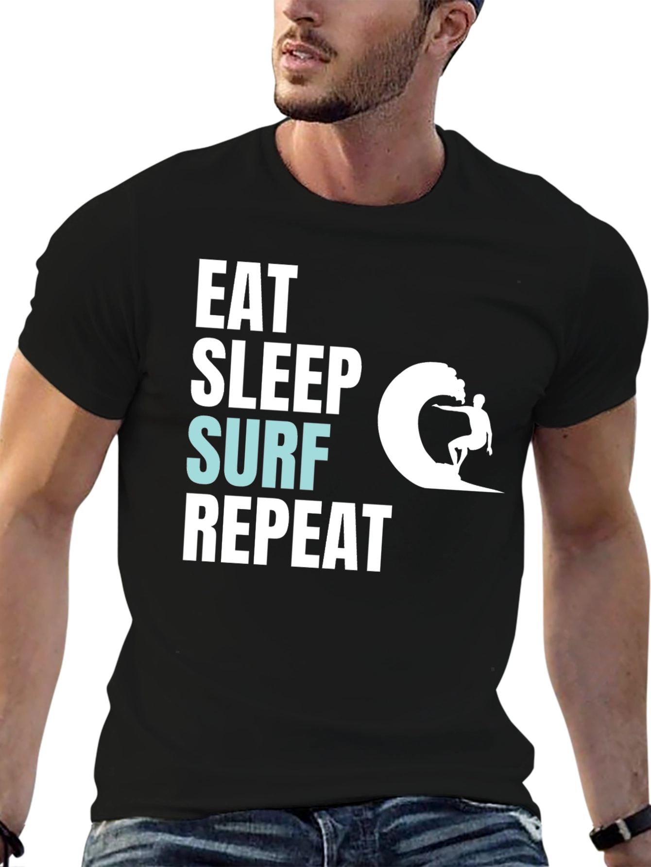 Eat Sleep Surf Repeat Graphic Tee