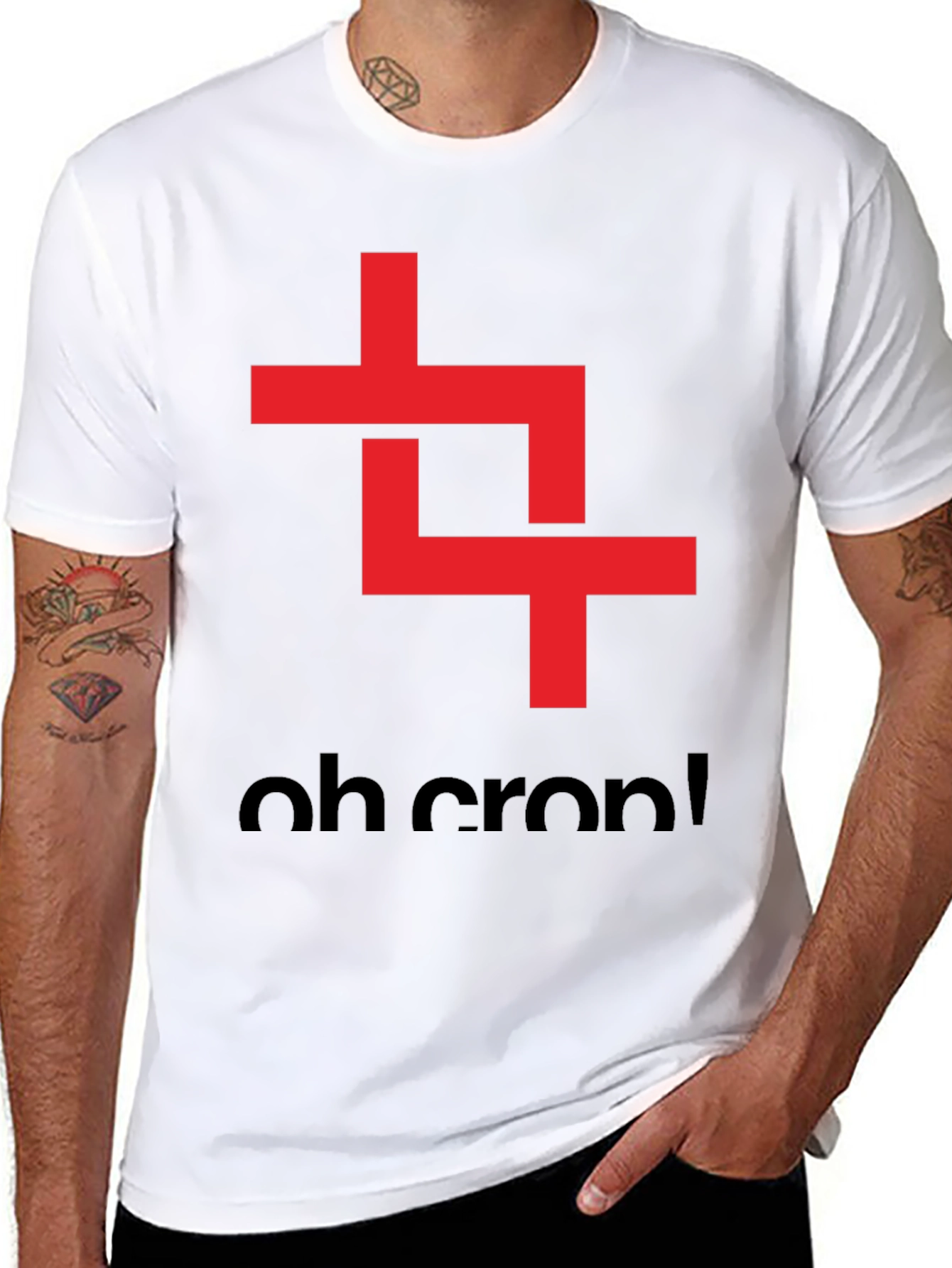 Oh Crop! Graphic Tee - Black Cotton T-Shirt