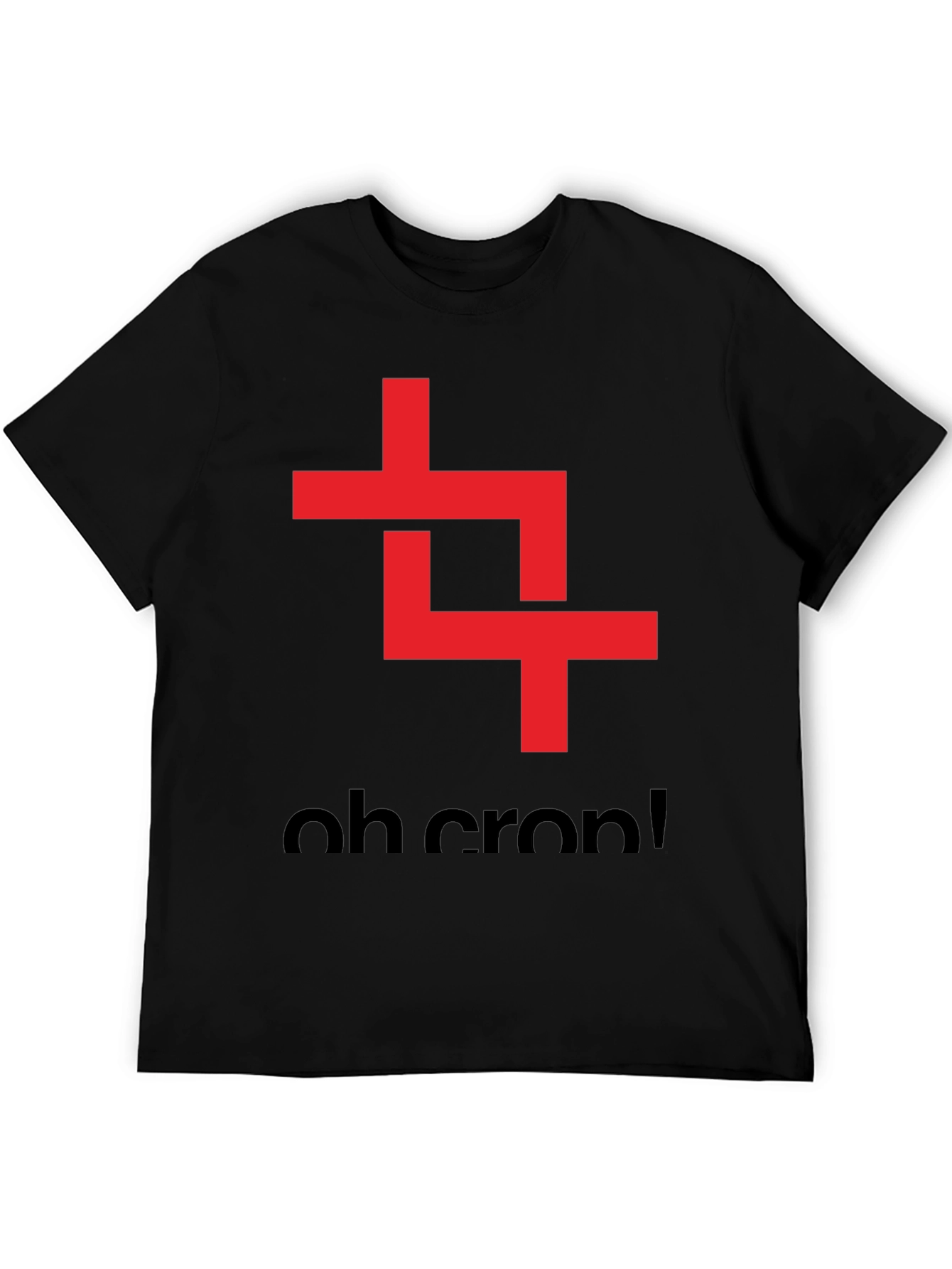 Oh Crop! Graphic Tee - Black Cotton T-Shirt