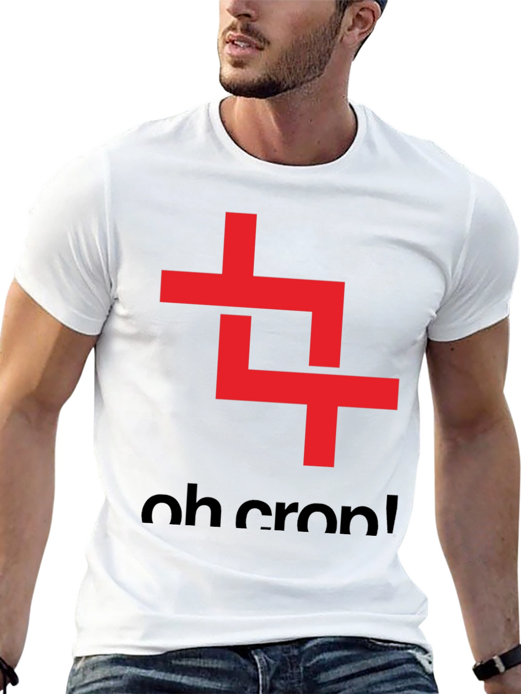 Oh Crop! Graphic Tee - Black Cotton T-Shirt