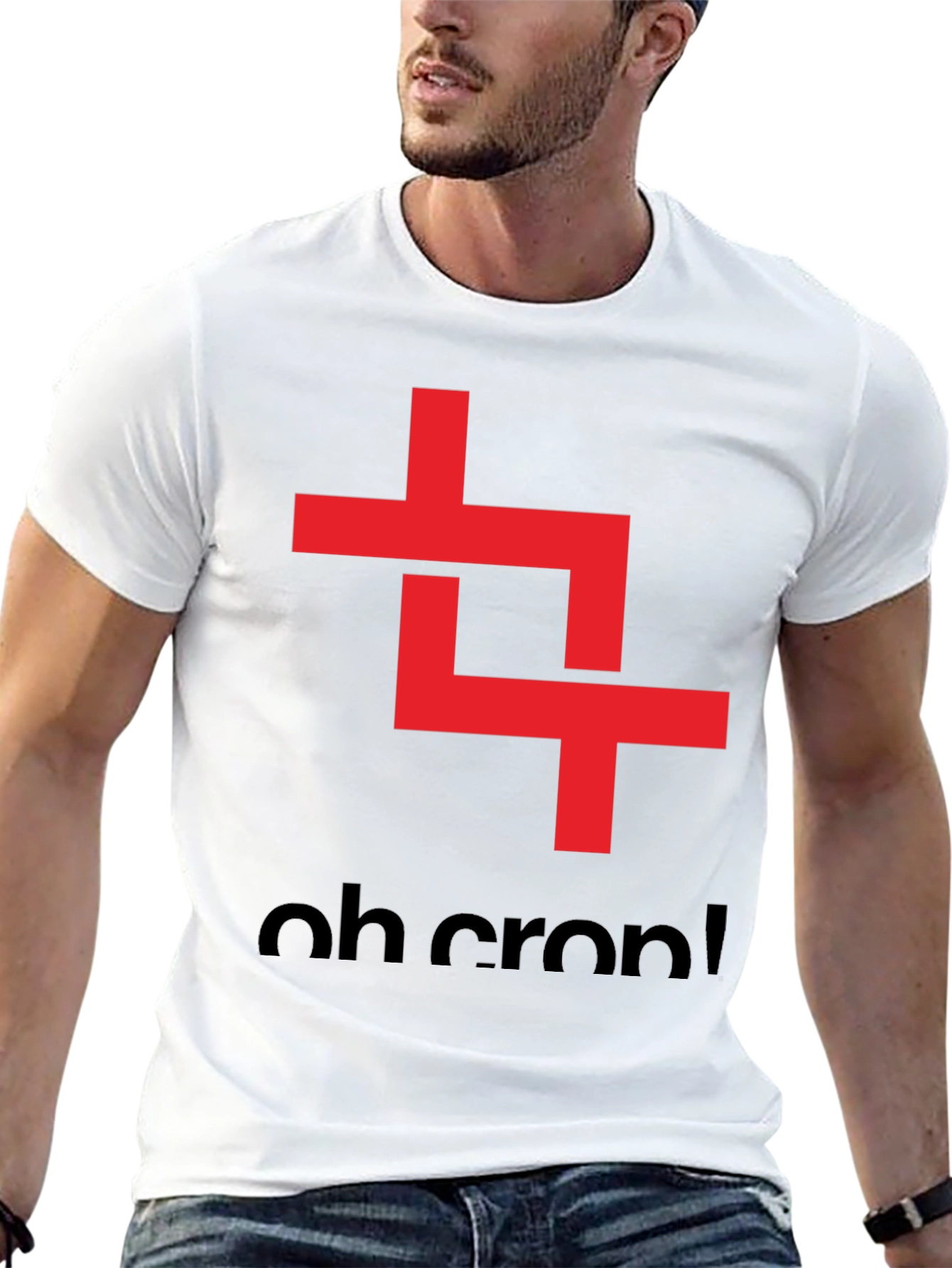 Oh Crop! Graphic Tee - Black Cotton T-Shirt