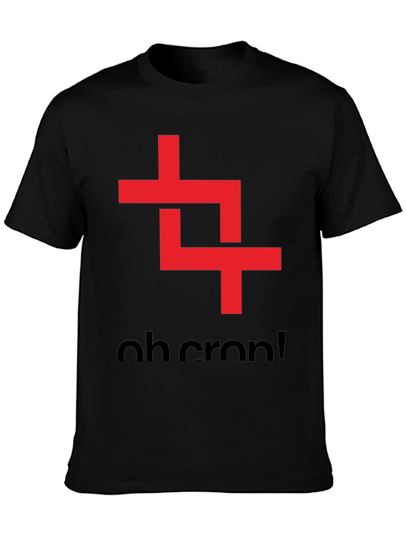 Oh Crop! Graphic Tee - Black Cotton T-Shirt