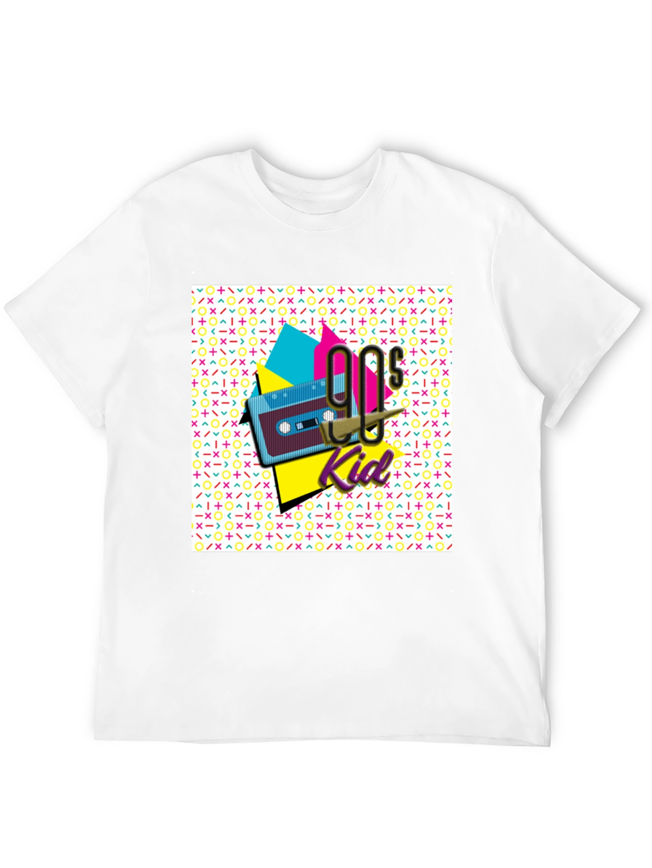90s Kid Graphic Tee - Retro Cassette Tape Design