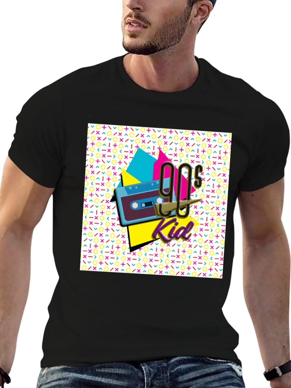 90s Kid Graphic Tee - Retro Cassette Tape Design